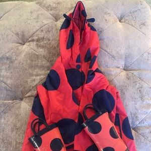 Toddler girls matching raincoat and rain boots
